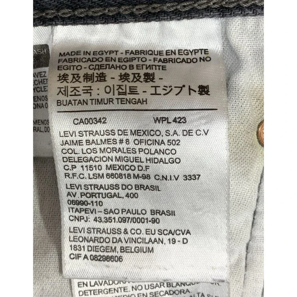 Levi's 501 Mens Denim Jeans Original Fit Button Fly Black 2016 Size 36X32 Read